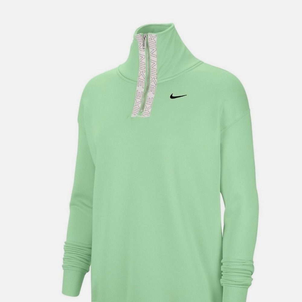 Nike Mint Green Funnel-Neck Pullover with Black Swoosh
